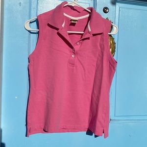L.L. Bean Pink Sleeveless Polo size S